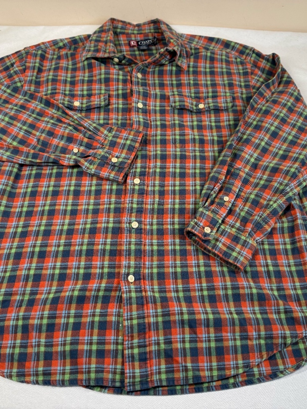 Chaps Men's Button Up Long Sleeve Shirt Size XL - Multicolor Plaid